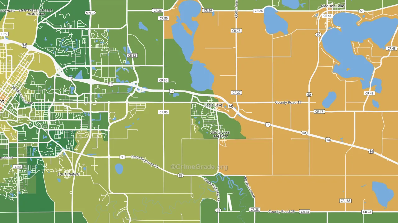 Eagle Lake, MN Map of Murder Rates