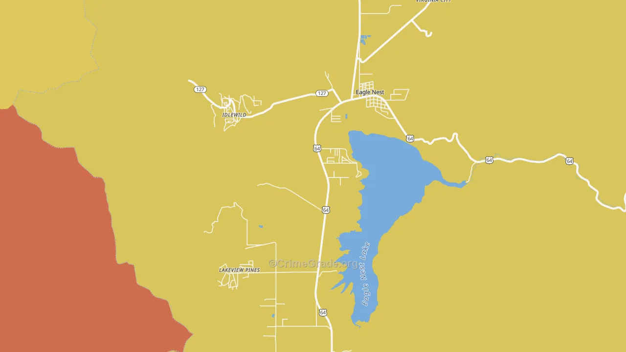 Eagle Nest, NM Map of Murder Rates