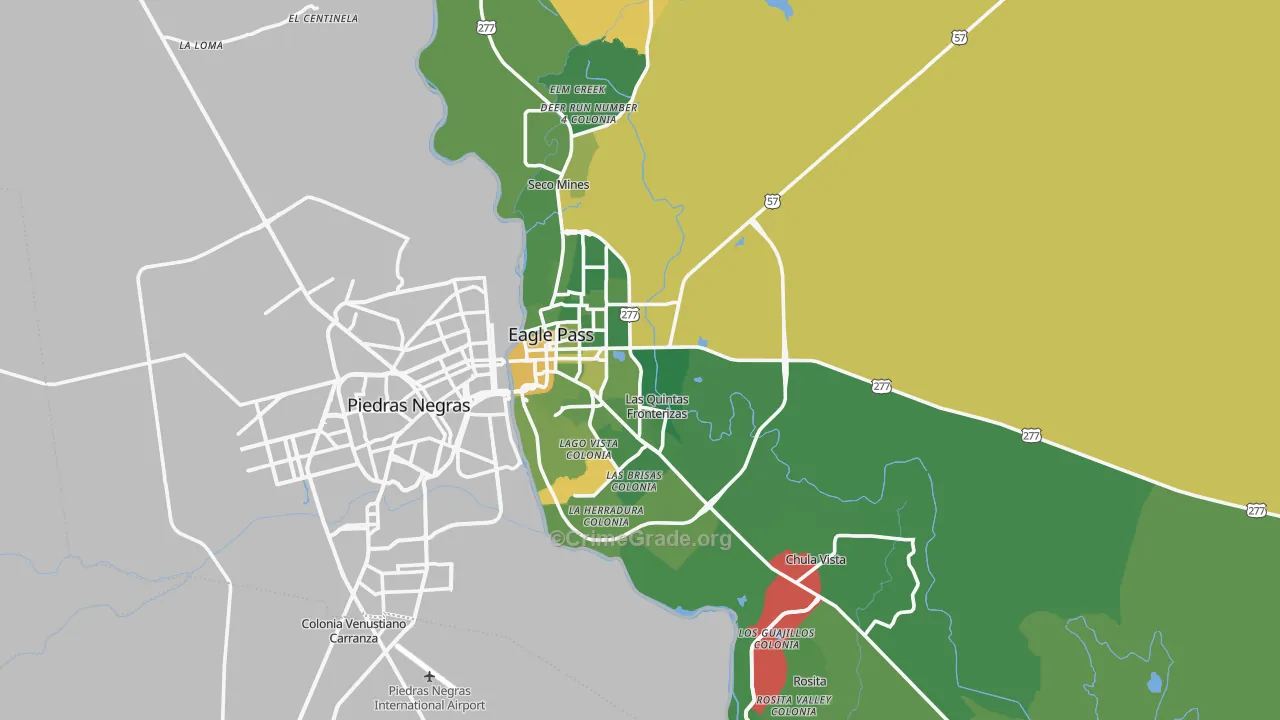 Eagle Pass, TX Map of Murder Rates