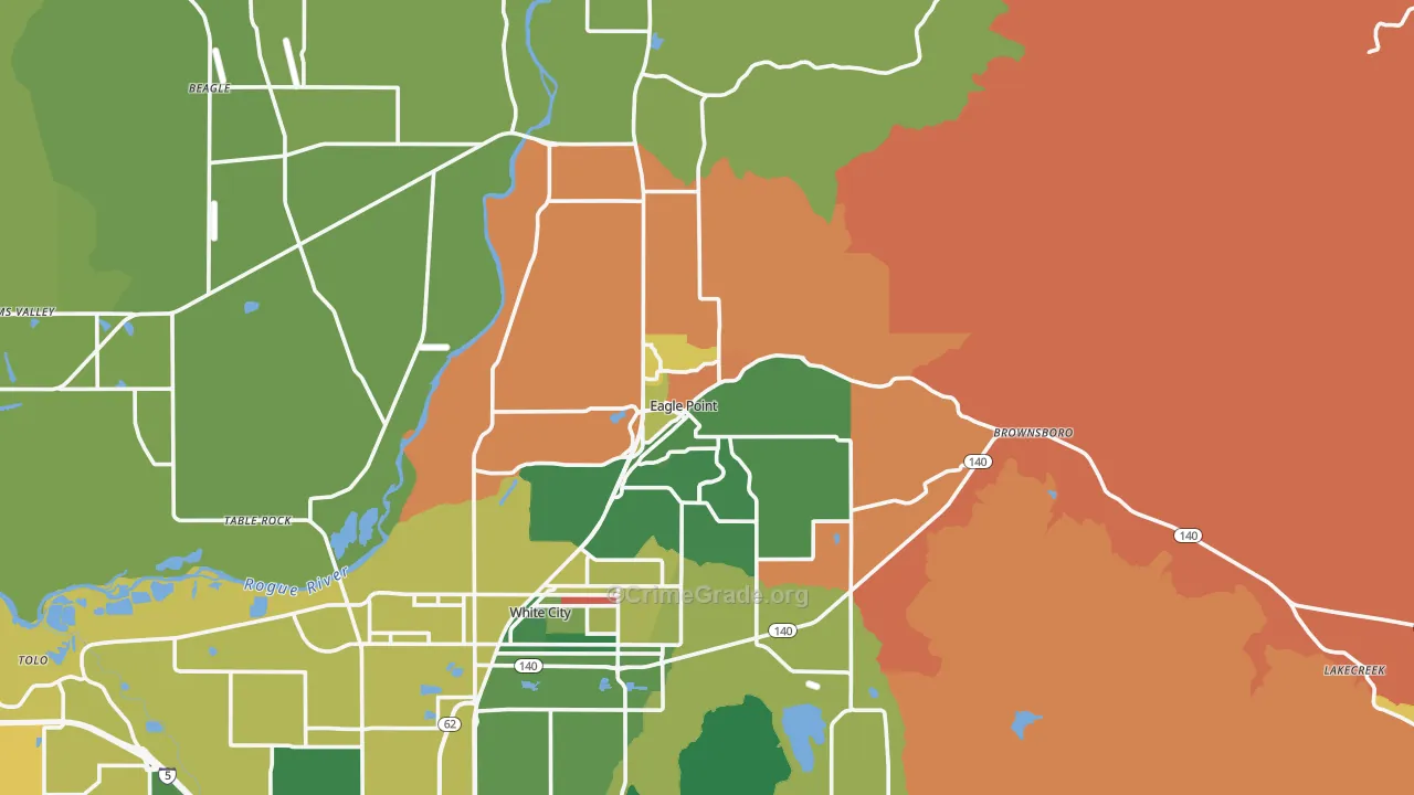 Eagle Point, OR Map of Murder Rates