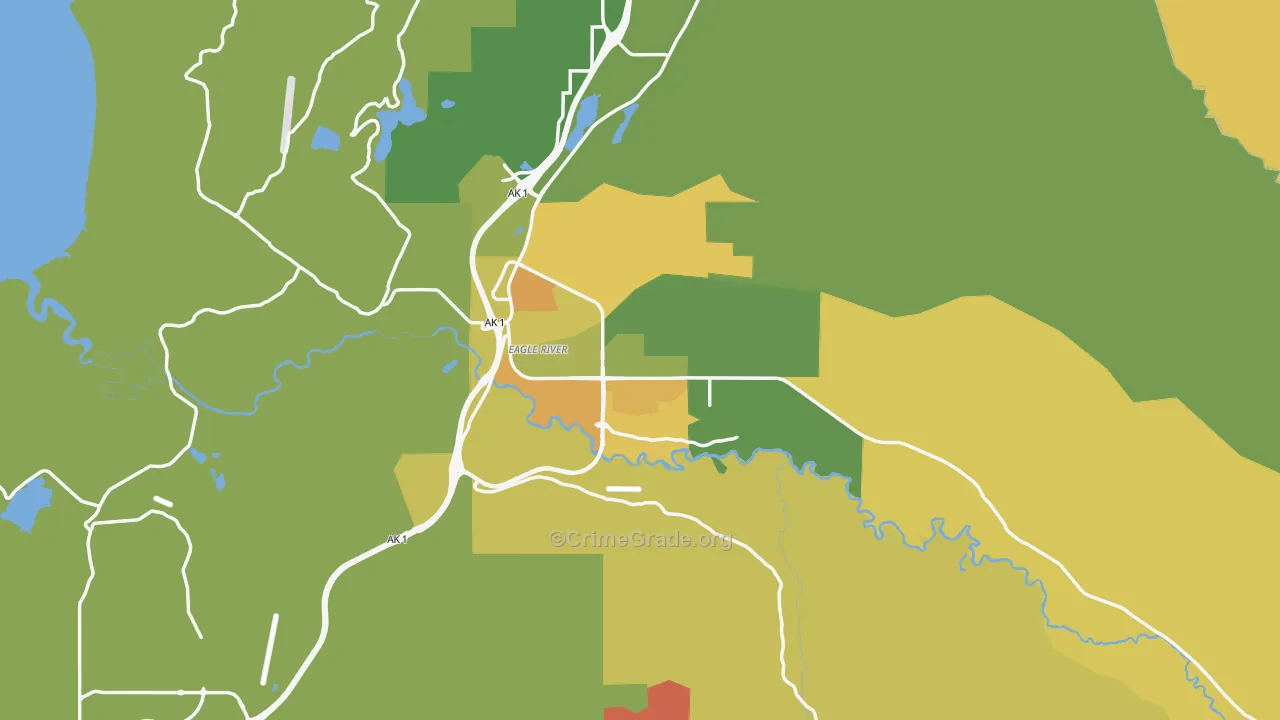 Eagle River, AK Map of Murder Rates
