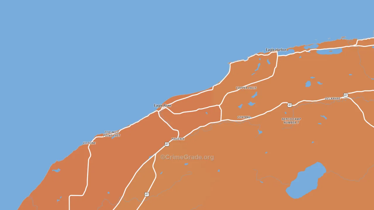 Eagle River, MI Map of Murder Rates