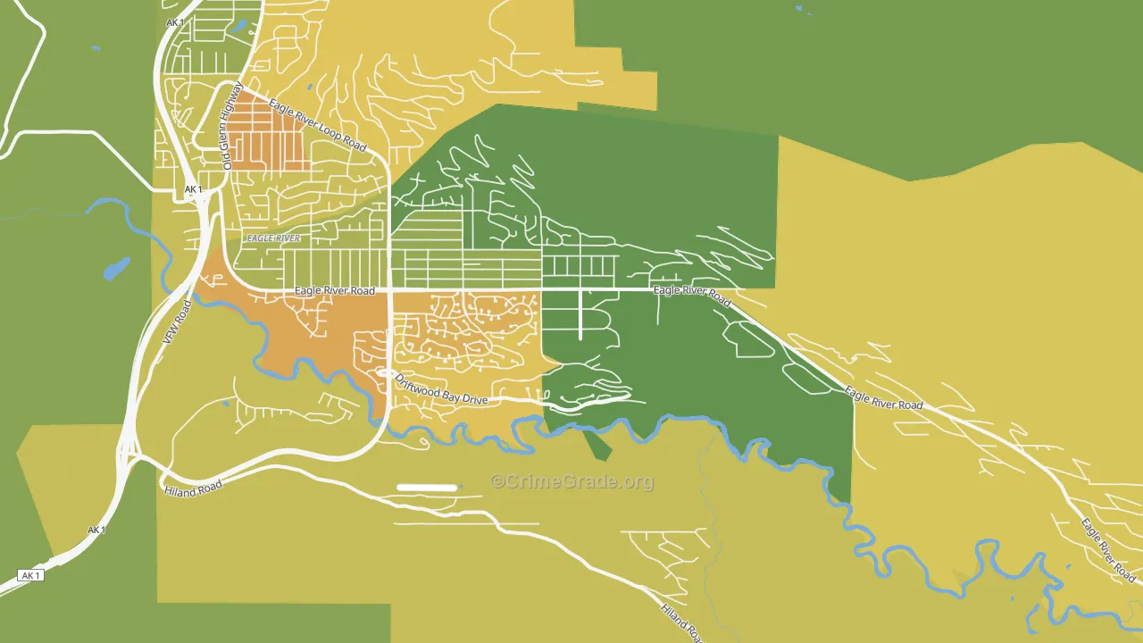 Eagle River Valley, Eagle River, AK Map of Murder Rates