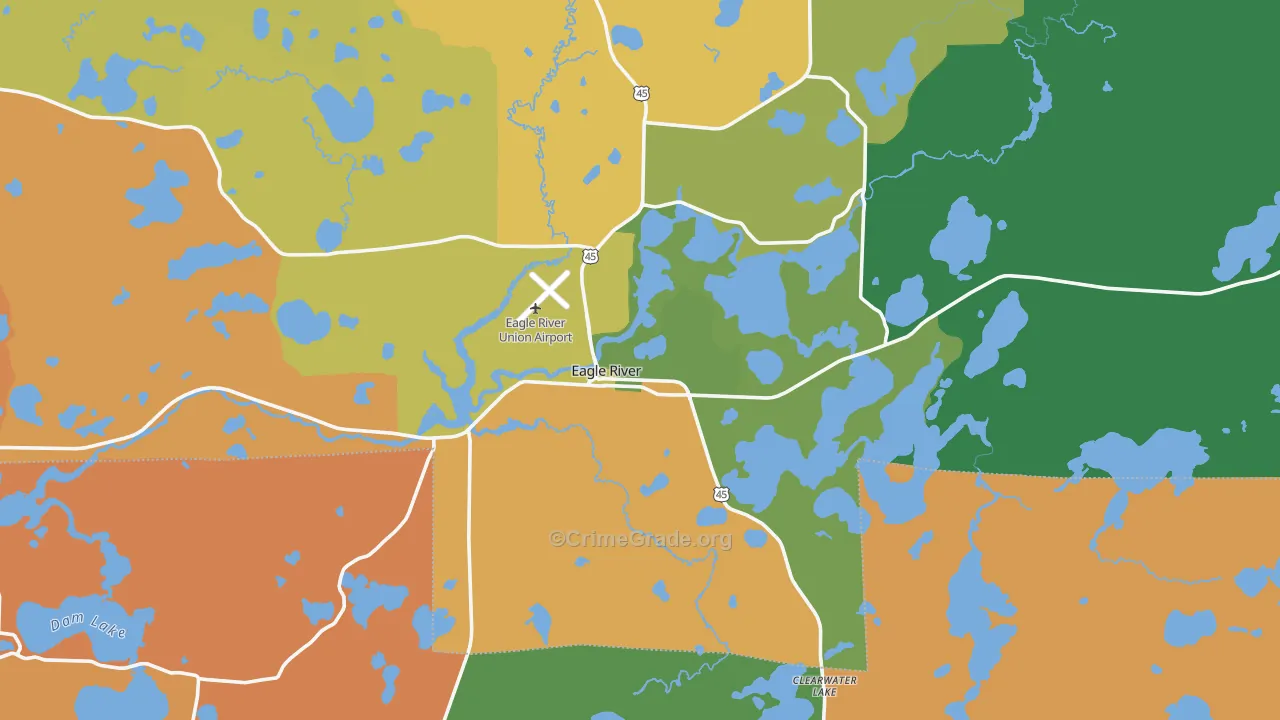 Eagle River, WI Map of Murder Rates
