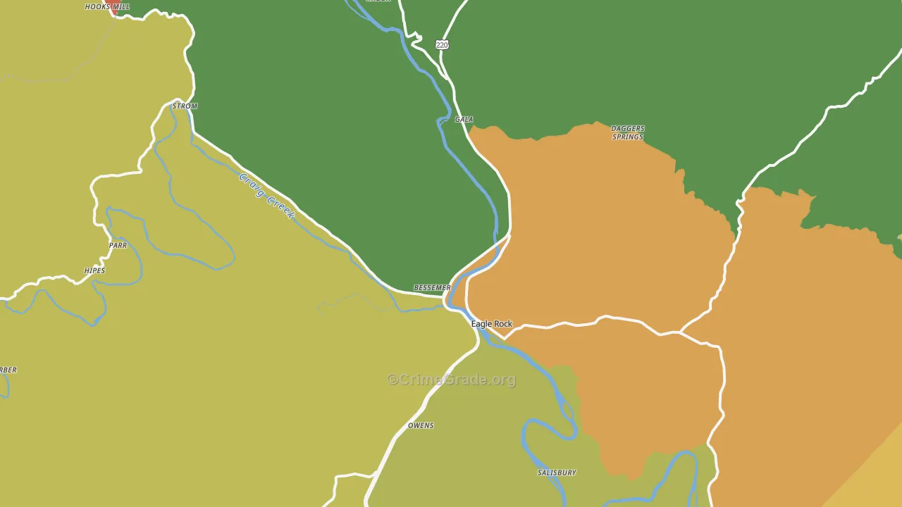 Eagle Rock, VA Map of Murder Rates