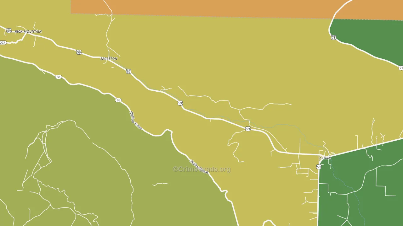Eagleton, AR Map of Murder Rates