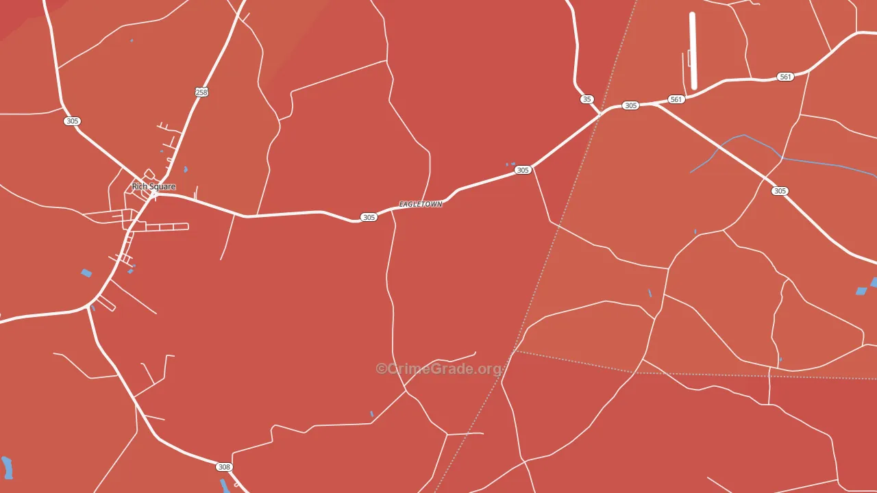 Eagletown, NC Map of Murder Rates