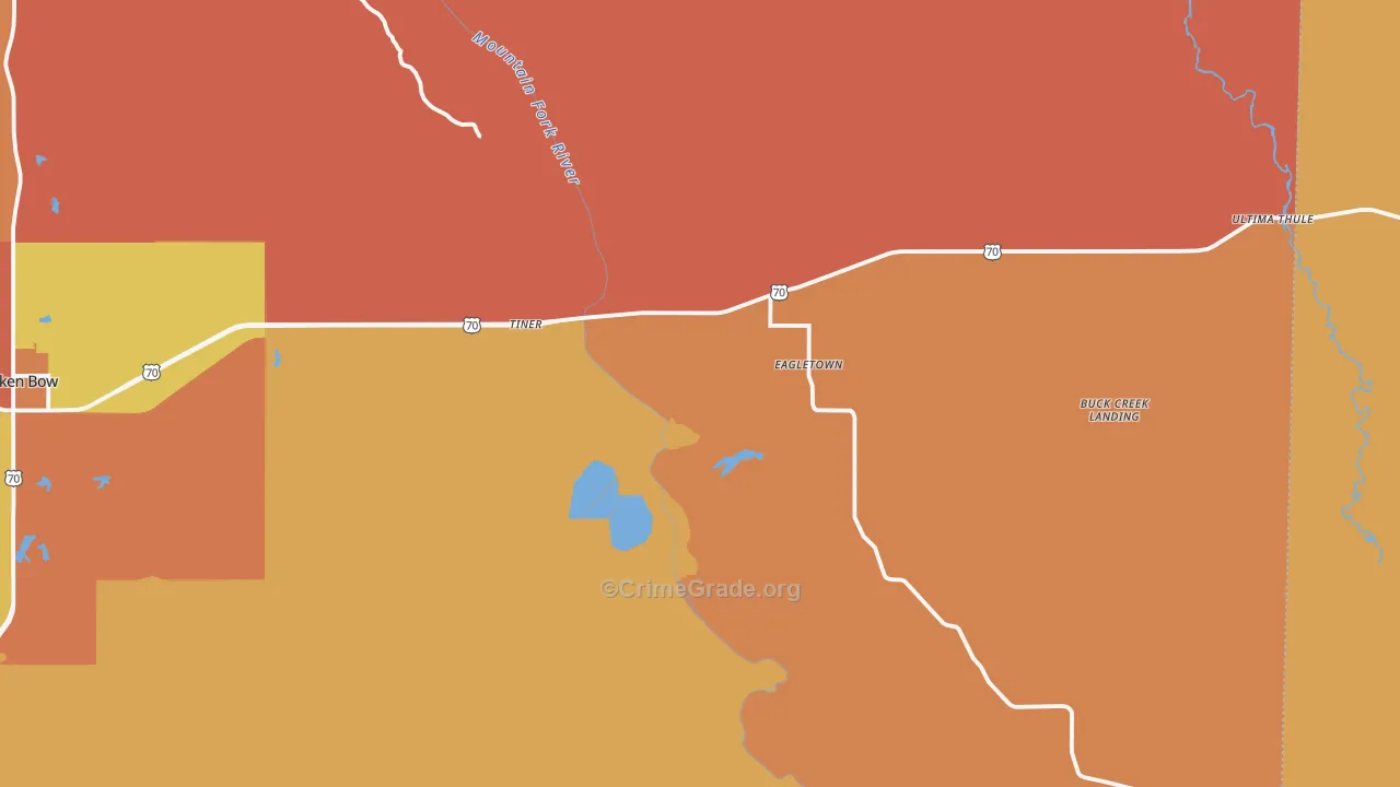 Eagletown, OK Map of Murder Rates