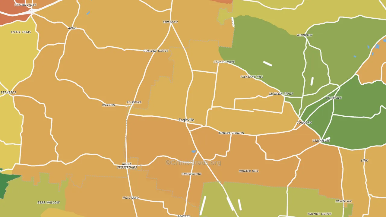 Eagleville, TN Map of Murder Rates