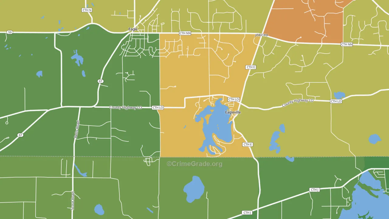 Eagleville, WI Map of Murder Rates