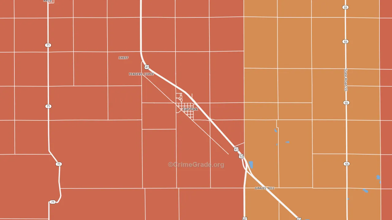 Earl Park, IN Map of Murder Rates