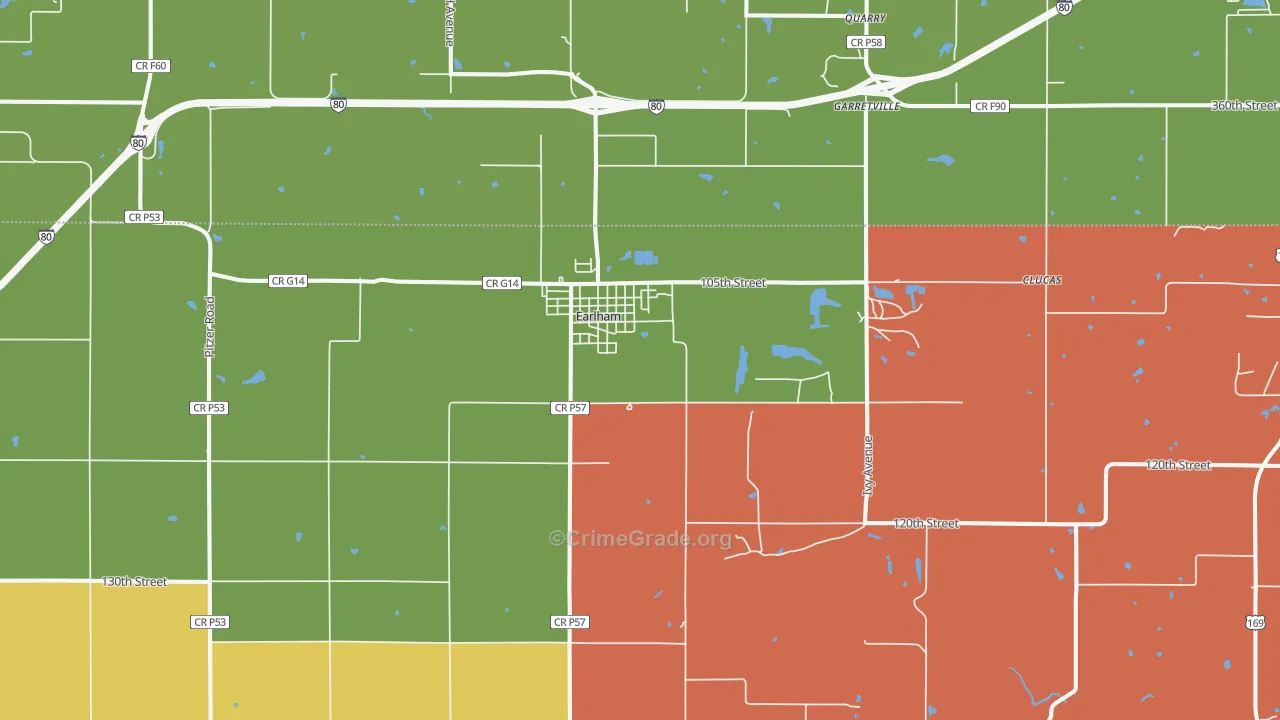Earlham, IA Map of Murder Rates