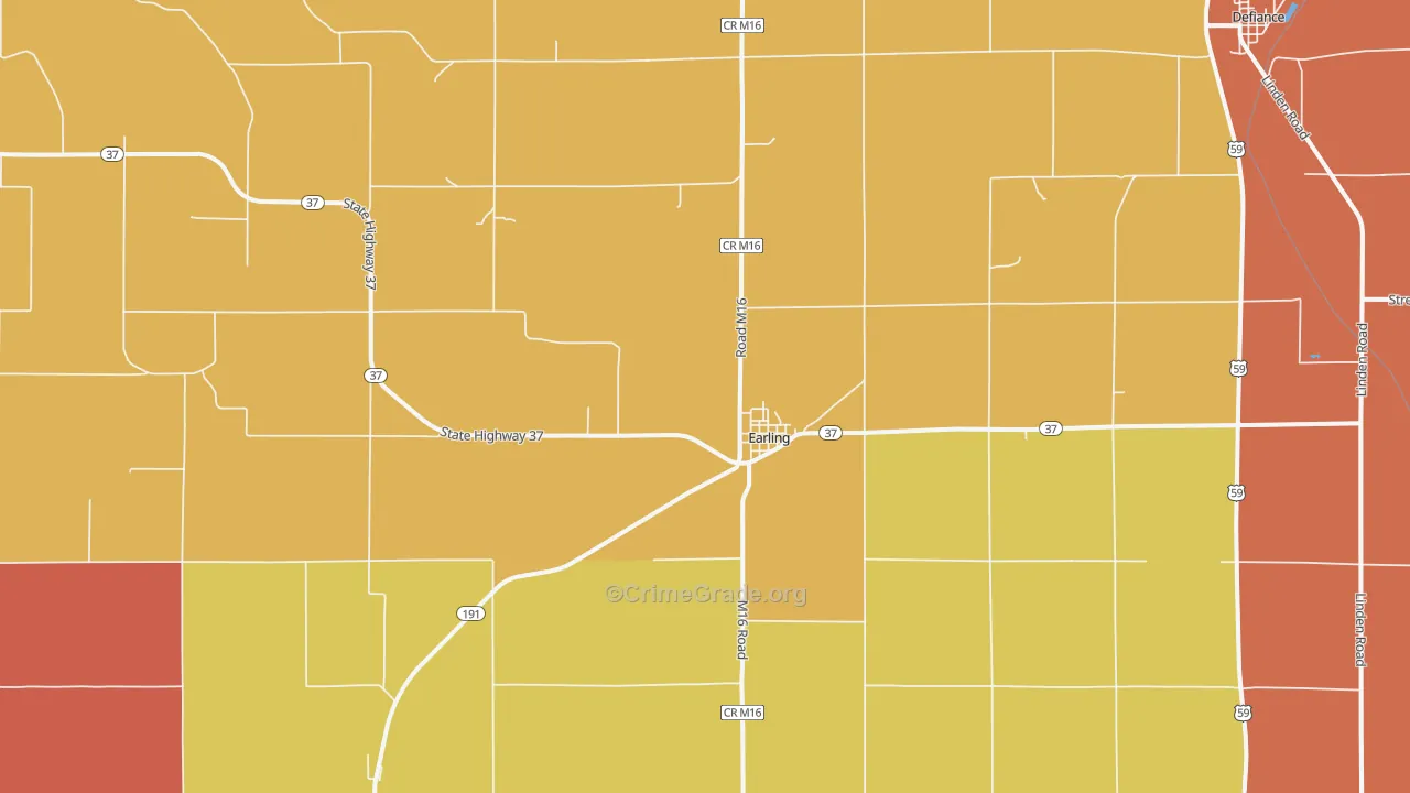 Earling, IA Map of Murder Rates