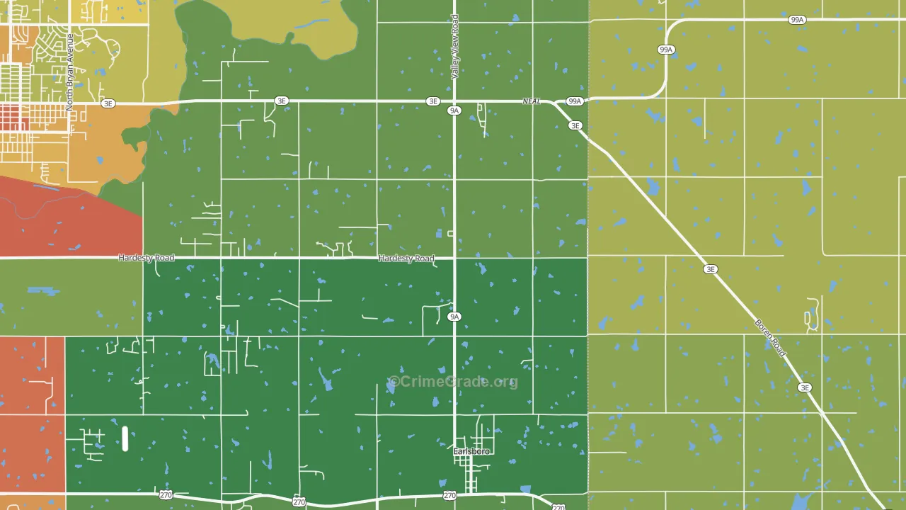 Earlsboro, OK Map of Murder Rates