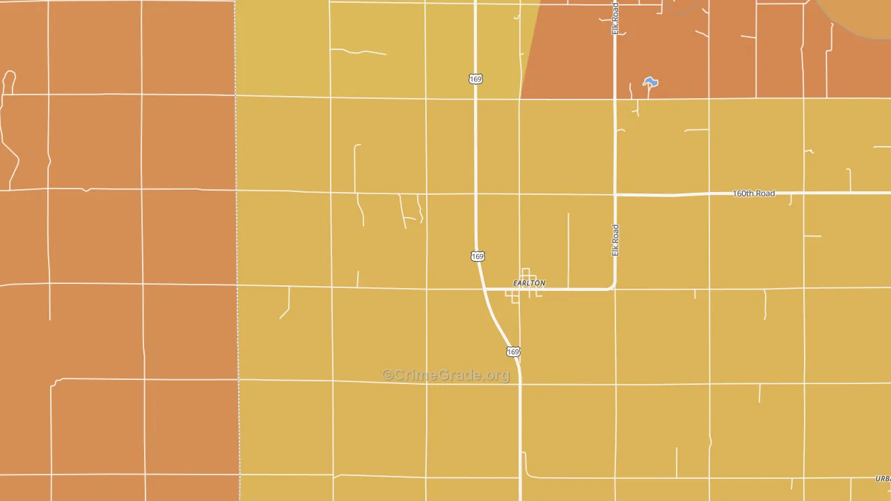 Earlton, KS Map of Murder Rates