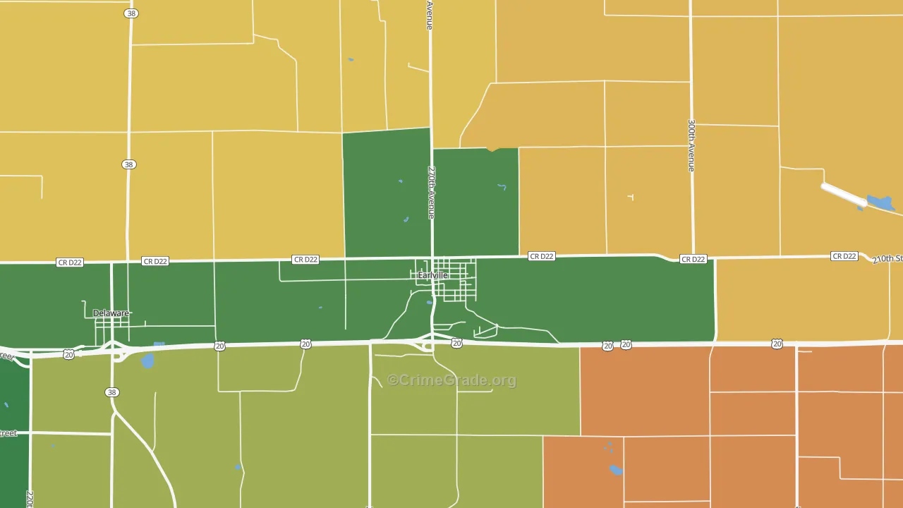 Earlville, IA Map of Murder Rates
