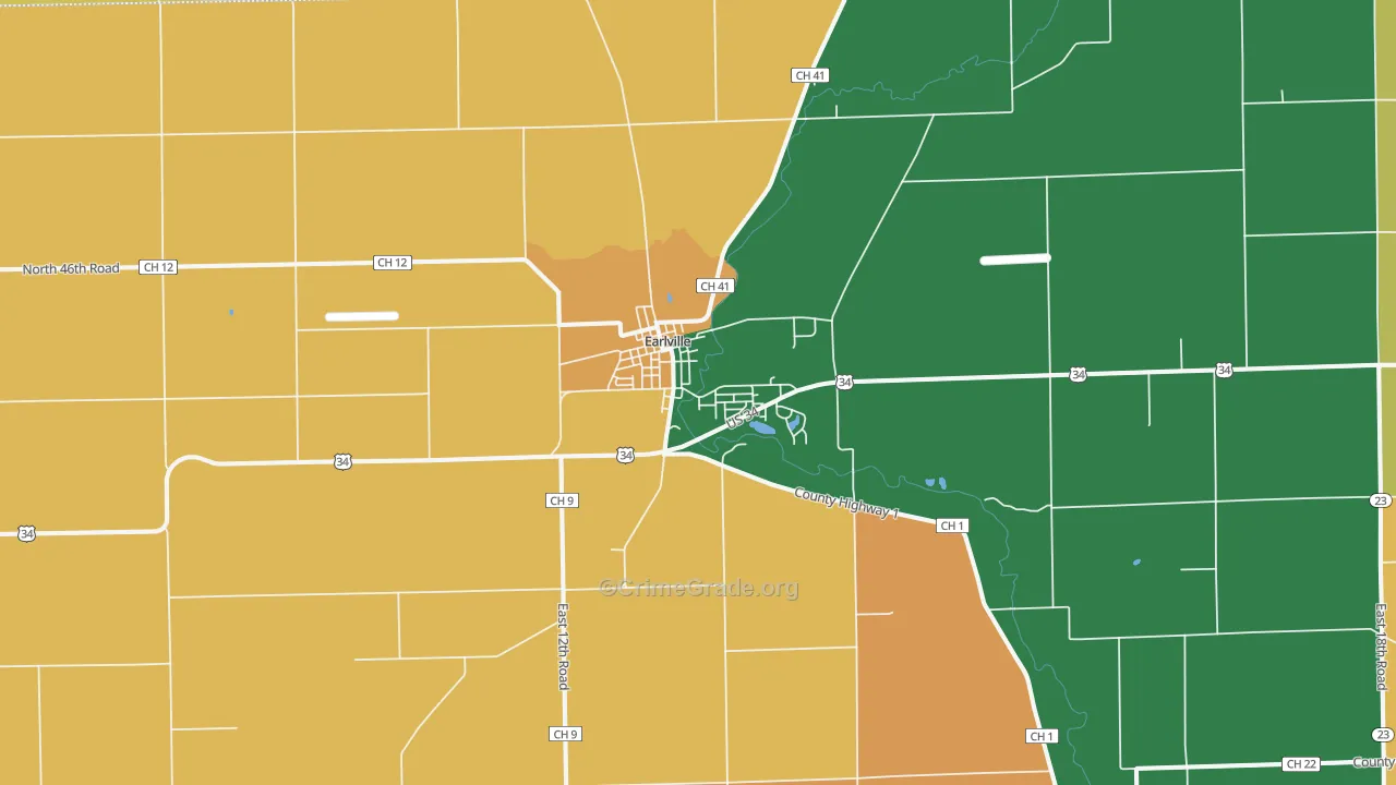 Earlville, IL Map of Murder Rates