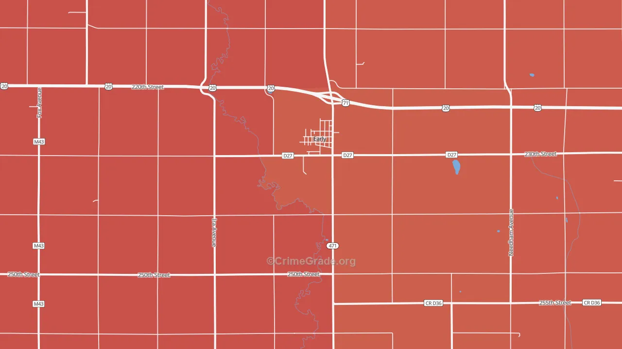 Early, IA Map of Murder Rates