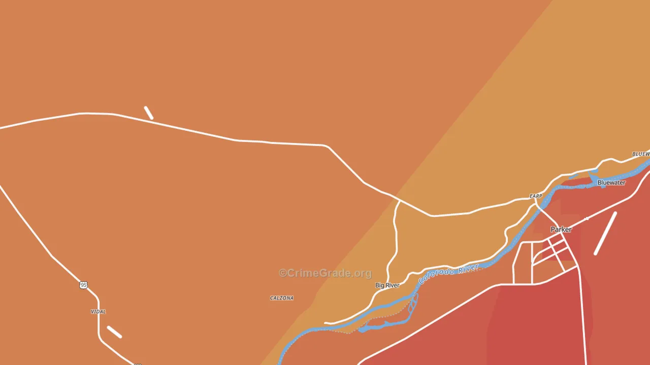 Earp, CA Map of Murder Rates