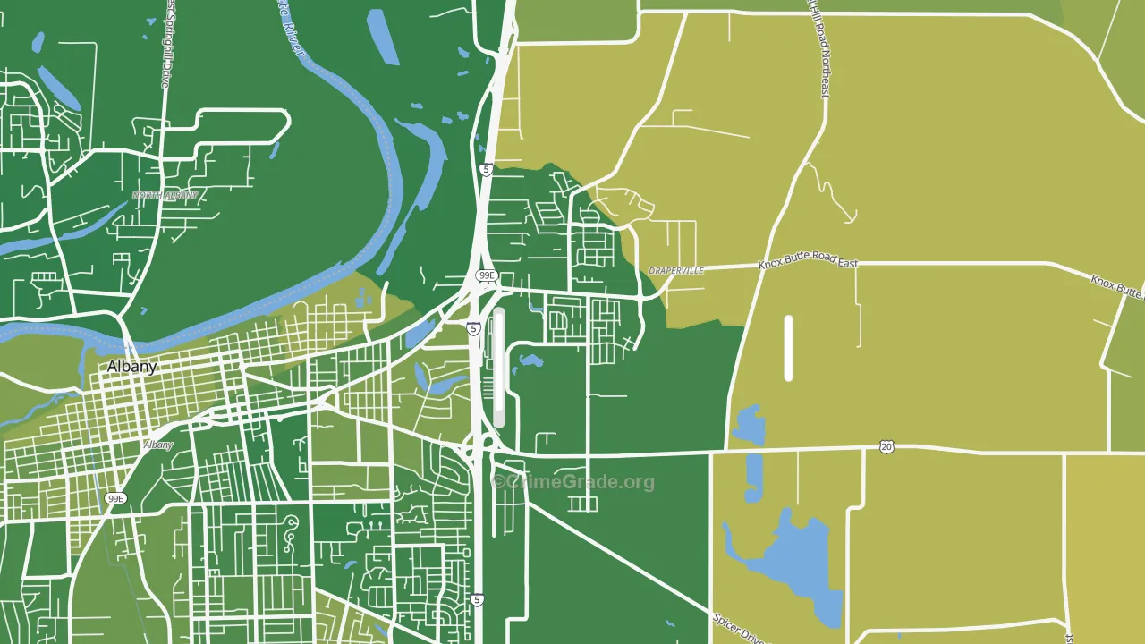 East Albany, Albany, OR Map of Murder Rates