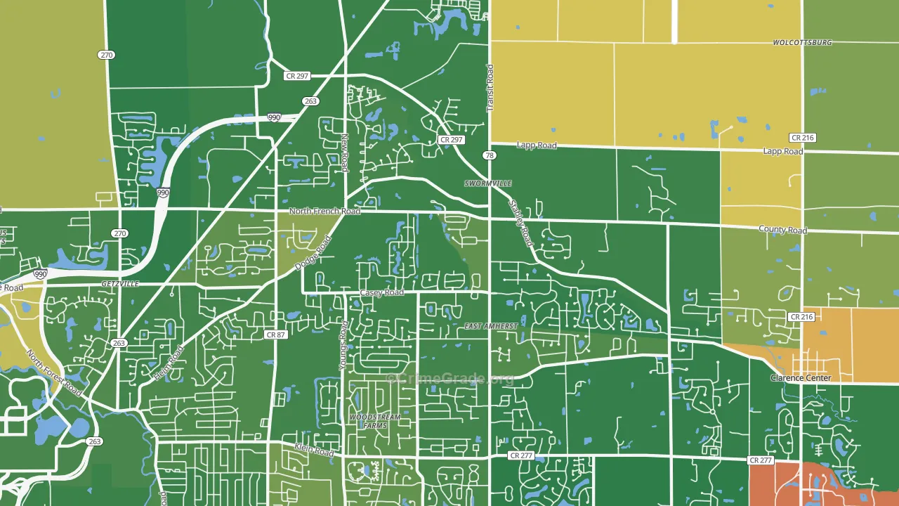 East Amherst, NY Map of Murder Rates