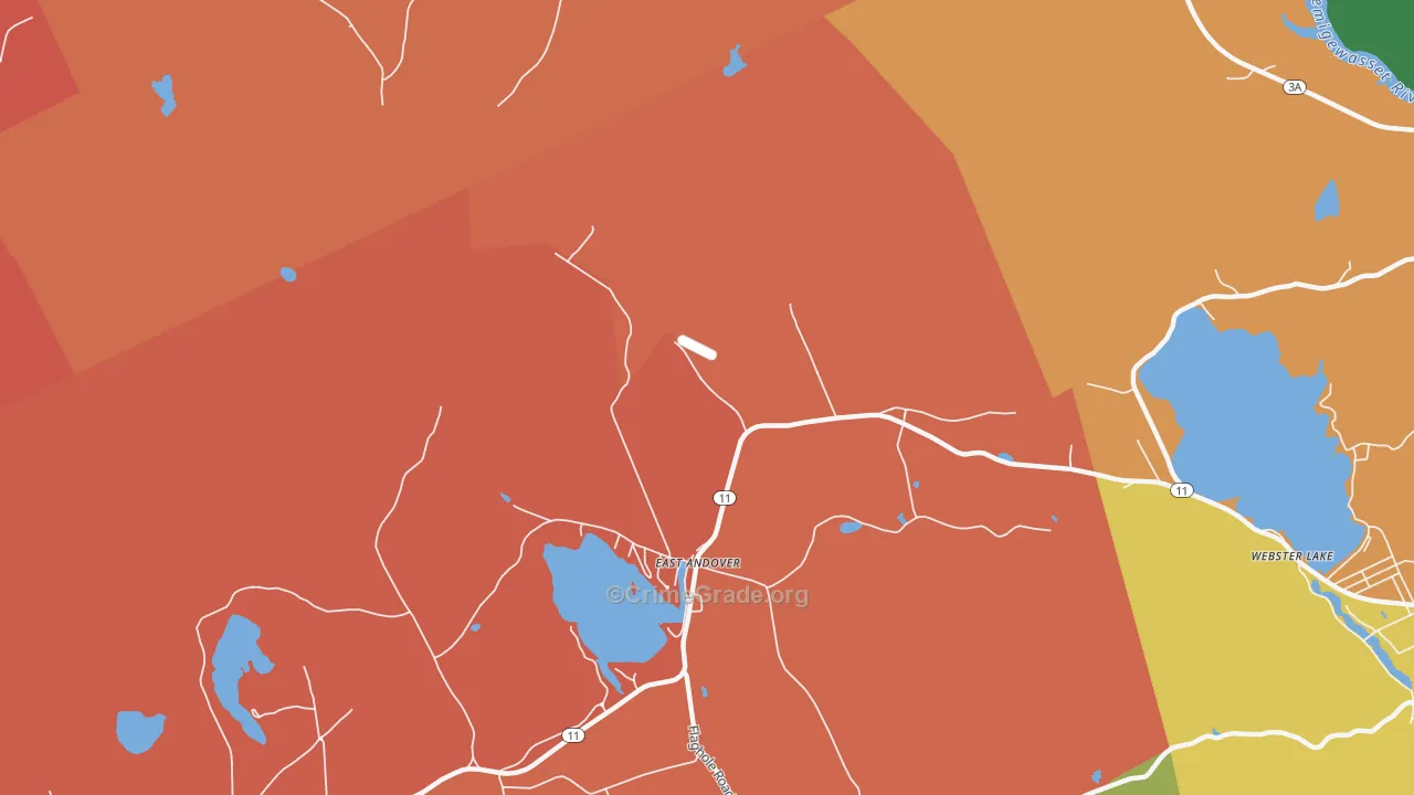 East Andover, NH Map of Murder Rates