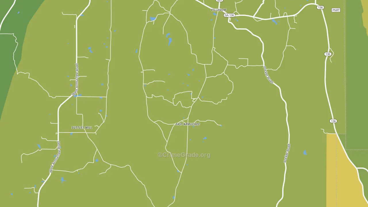 East Armuchee, GA Map of Murder Rates