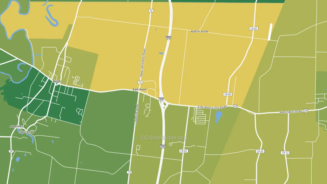 East Avon, NY Map of Murder Rates