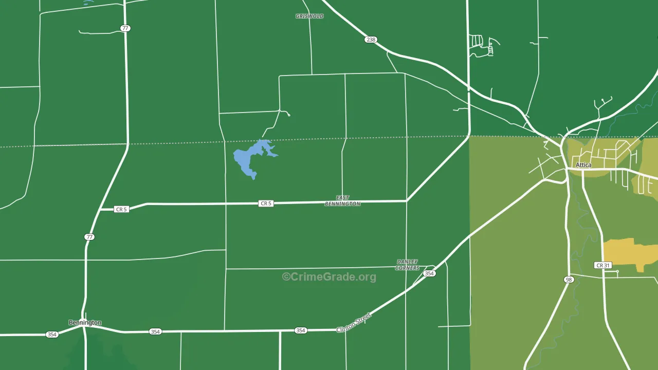 East Bennington, NY Map of Murder Rates