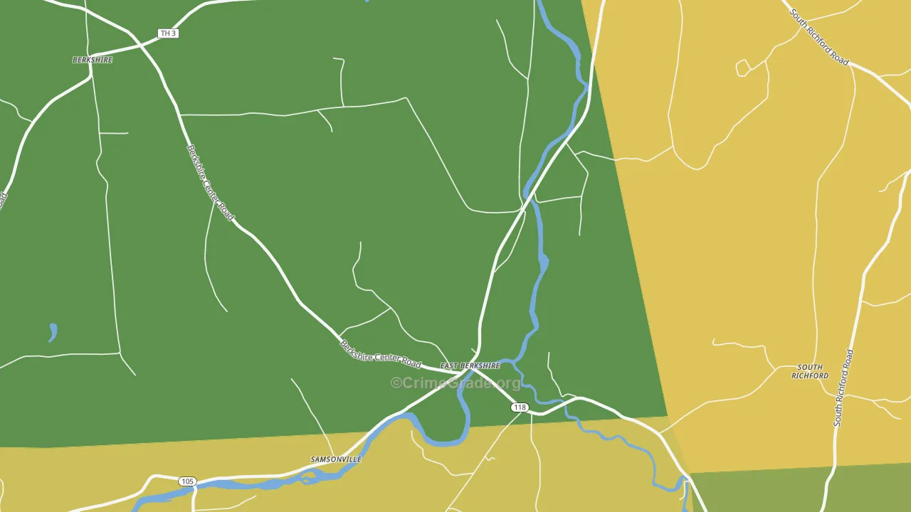 East Berkshire, VT Map of Murder Rates