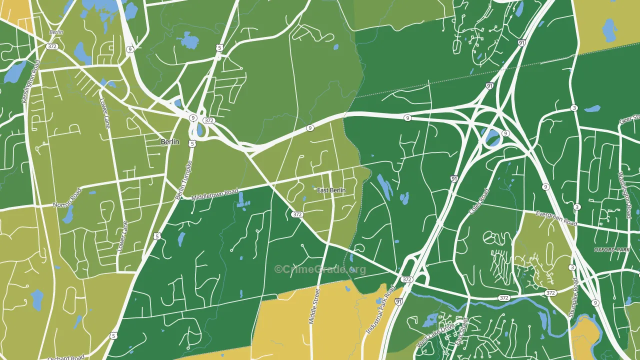 East Berlin, CT Map of Murder Rates