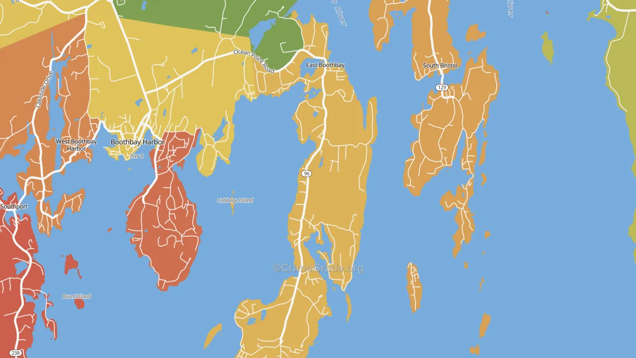 East Boothbay, ME Map of Murder Rates