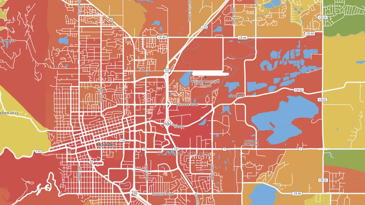East Boulder, Boulder, CO Map of Murder Rates