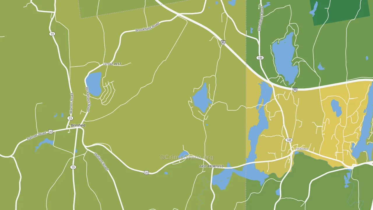 East Brimfield, MA Map of Murder Rates
