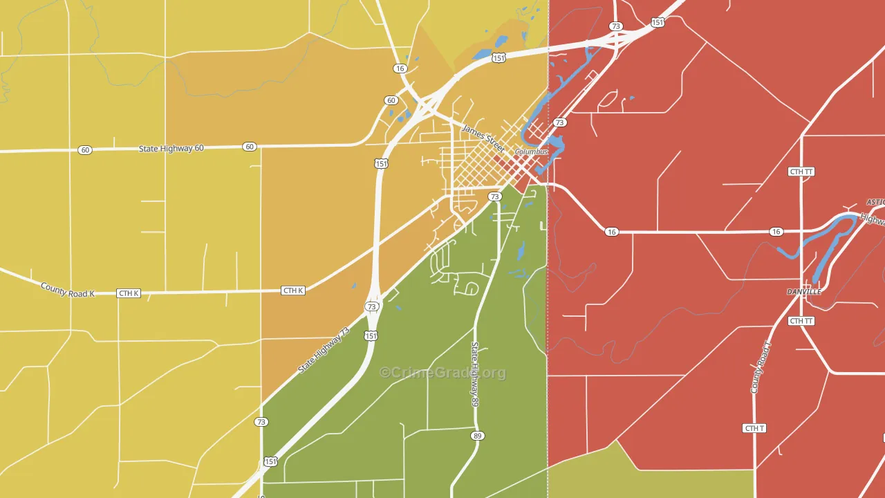 East Bristol, WI Map of Murder Rates