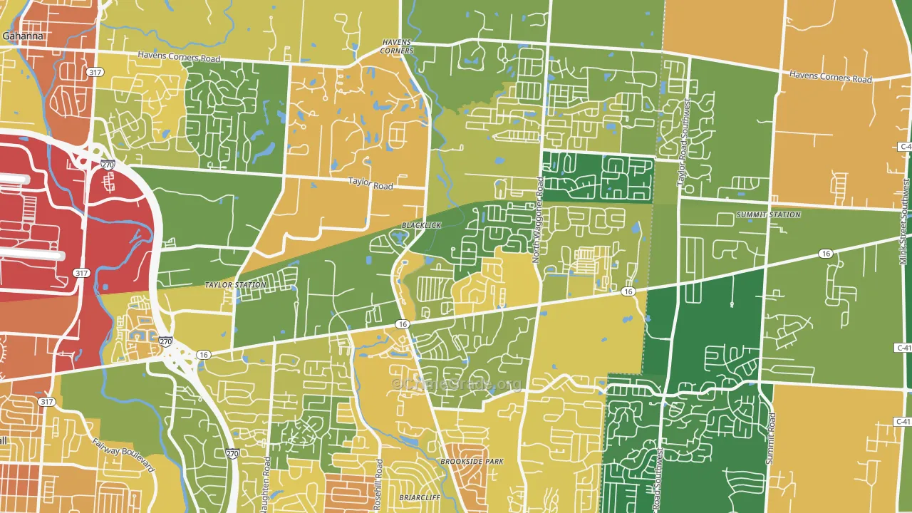 East Broad, Black Lick, OH Map of Murder Rates