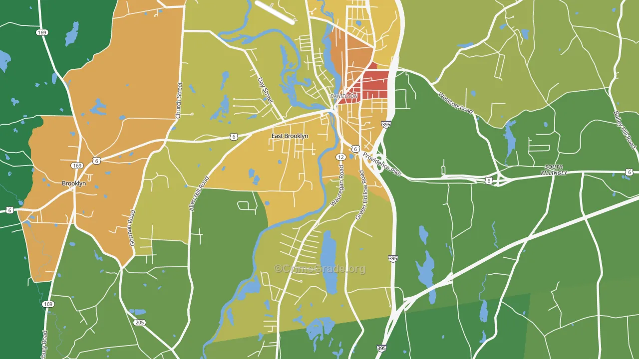 East Brooklyn, CT Map of Murder Rates