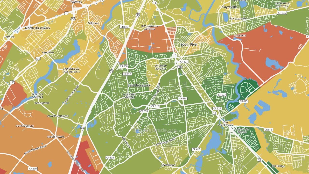 East Brunswick, NJ Map of Murder Rates