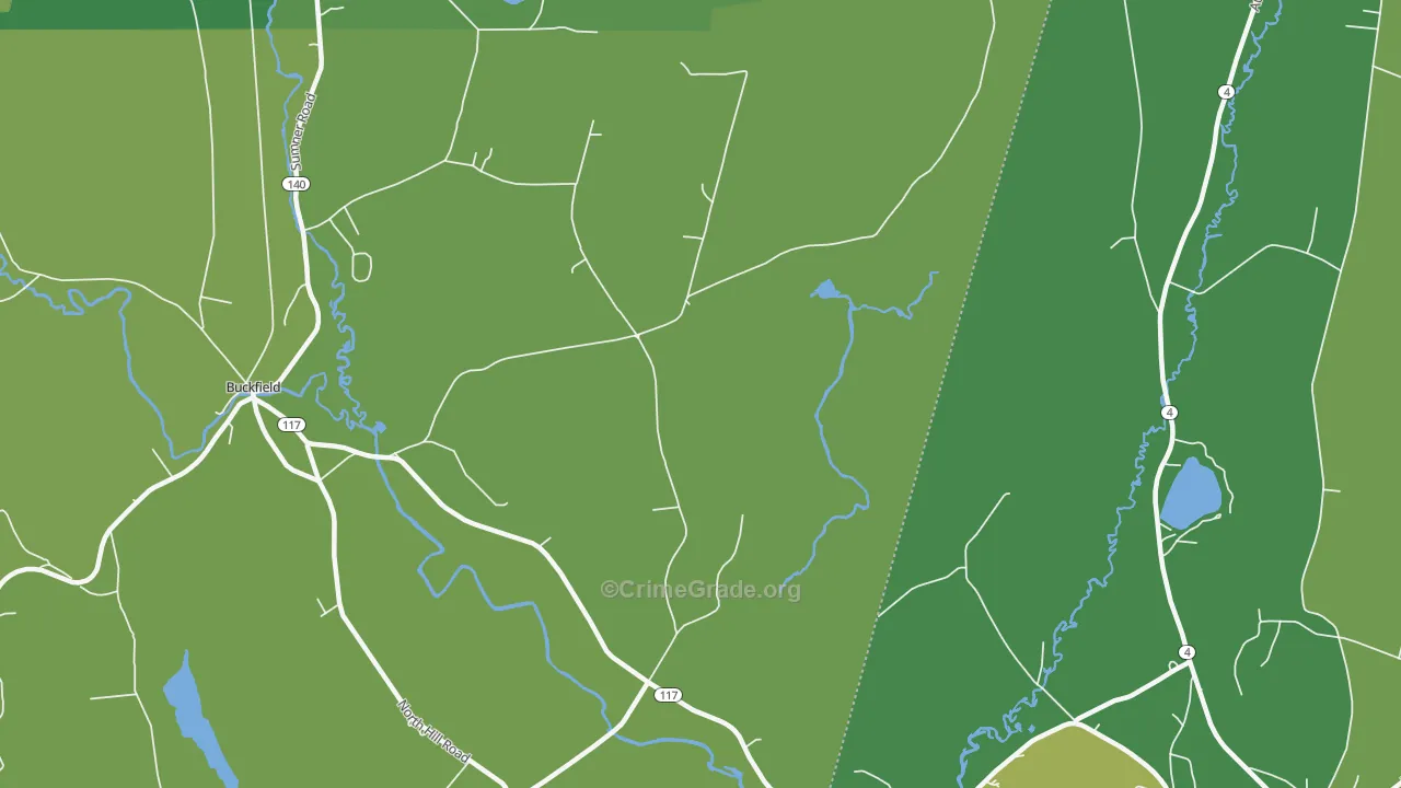 East Buckfield, ME Map of Murder Rates
