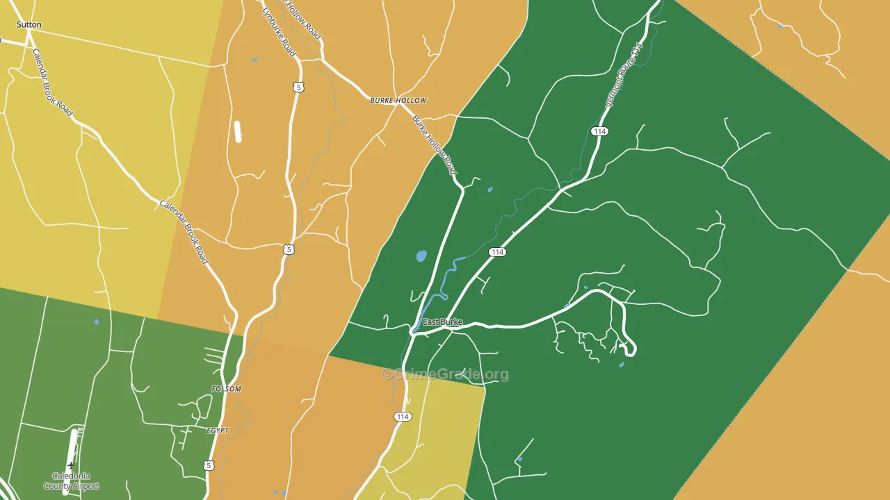East Burke, VT Map of Murder Rates