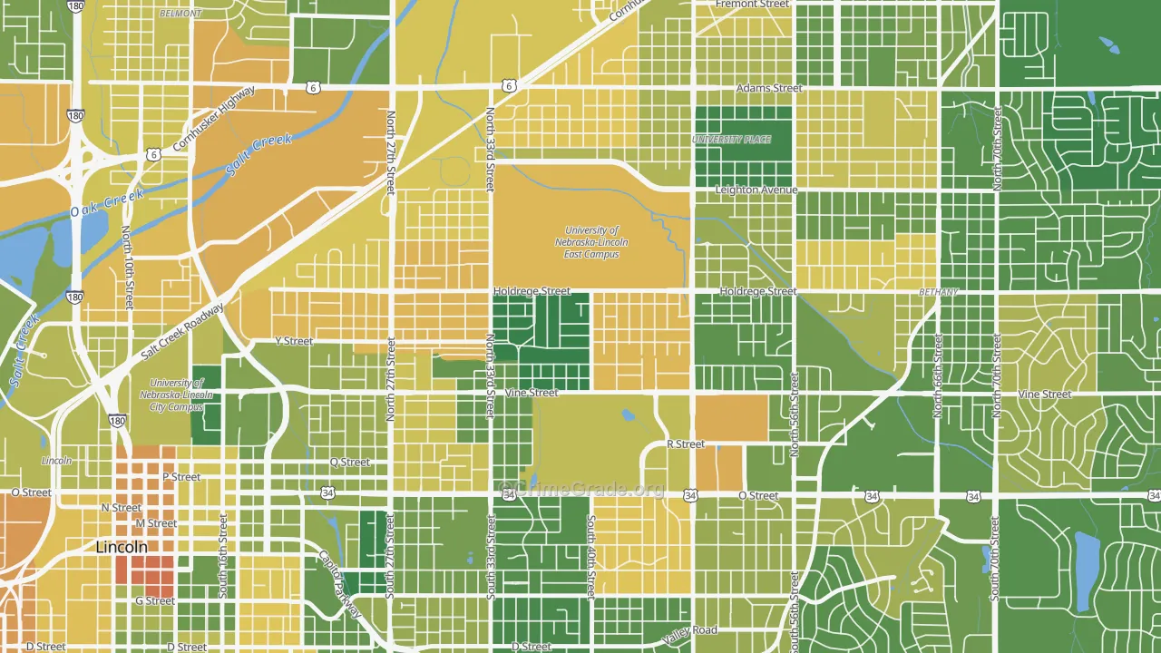 East Campus, Lincoln, NE Map of Murder Rates