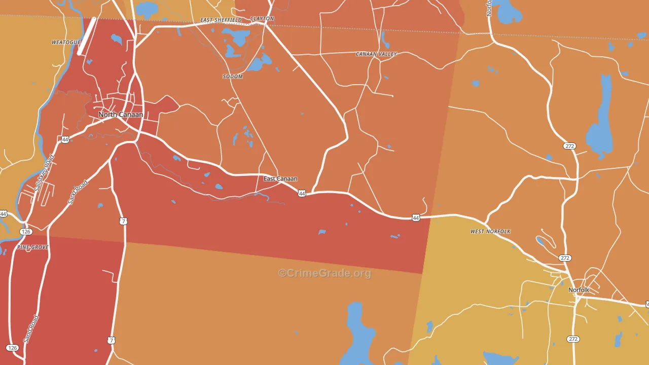East Canaan, CT Map of Murder Rates