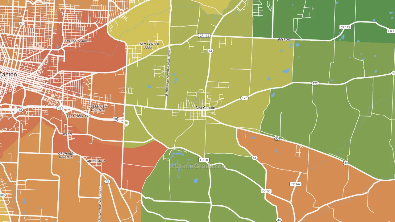East Canton, OH Map of Murder Rates