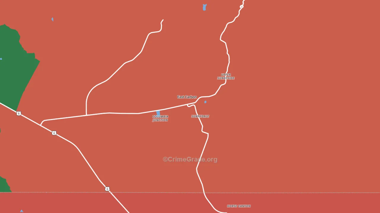 East Carbon, UT Map of Murder Rates