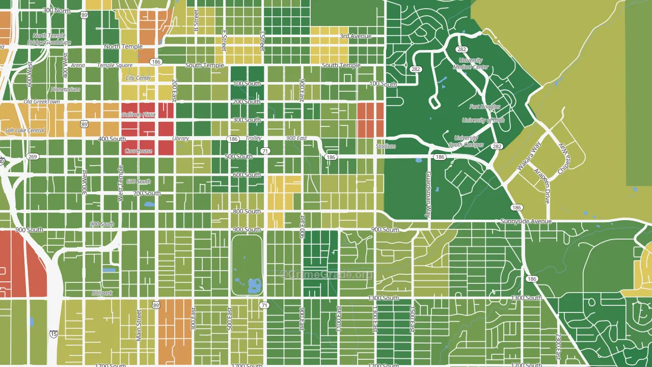 East Central, Salt Lake City, UT Map of Murder Rates
