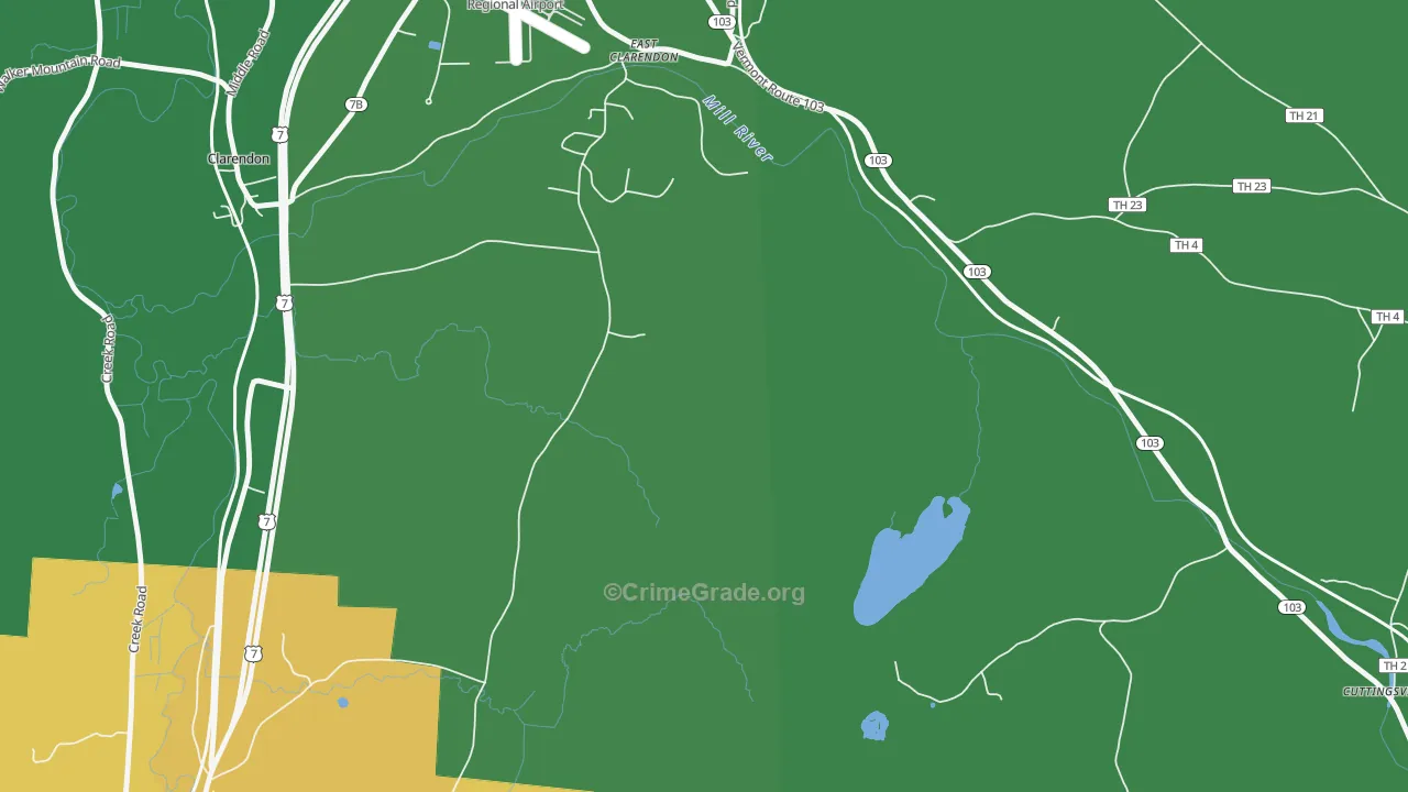 East Clarendon, VT Map of Murder Rates