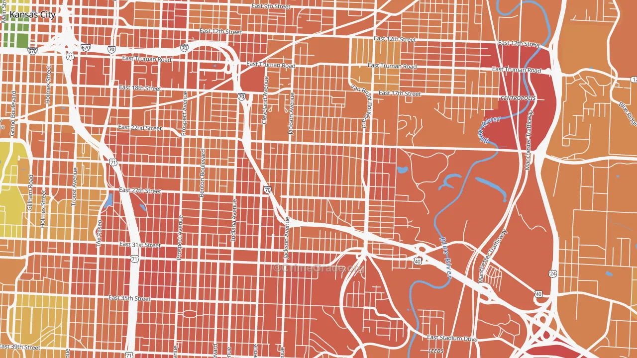 East Community Team South, Kansas City, MO Map of Murder Rates