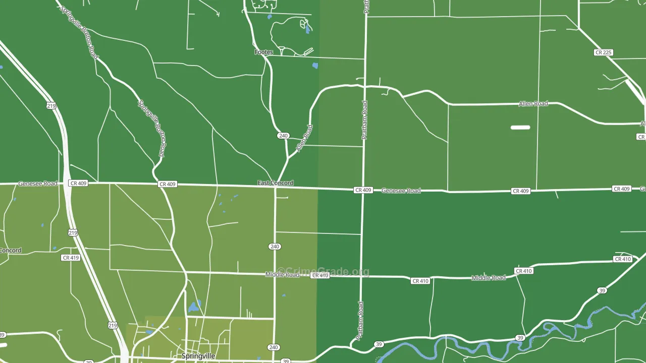 East Concord, NY Map of Murder Rates