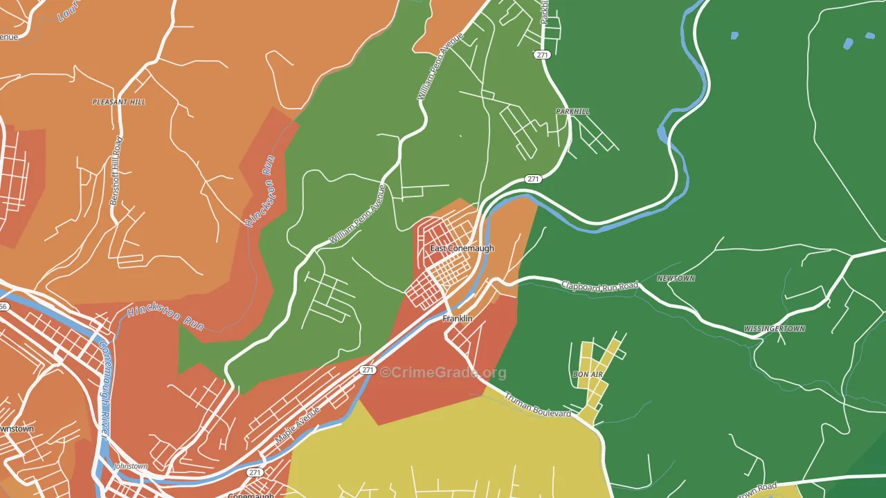 East Conemaugh, PA Map of Murder Rates