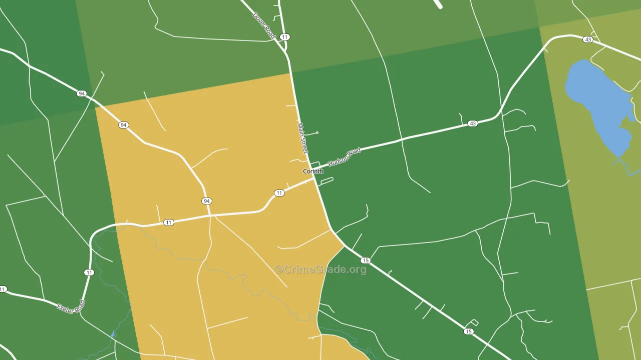 East Corinth, ME Map of Murder Rates